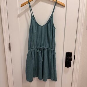 Roxy Teal Sundress Coverup Drawstring Waist Size Medium